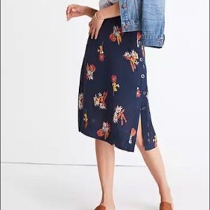 Silk Madewell Blue Button Skirt